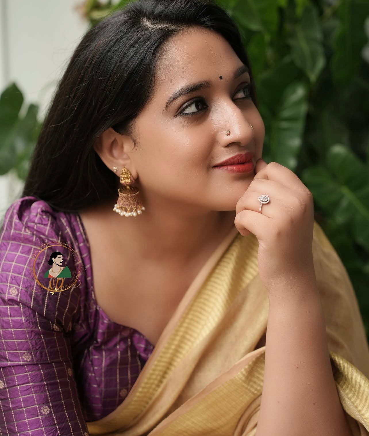 Vintage Ruby Jhumka