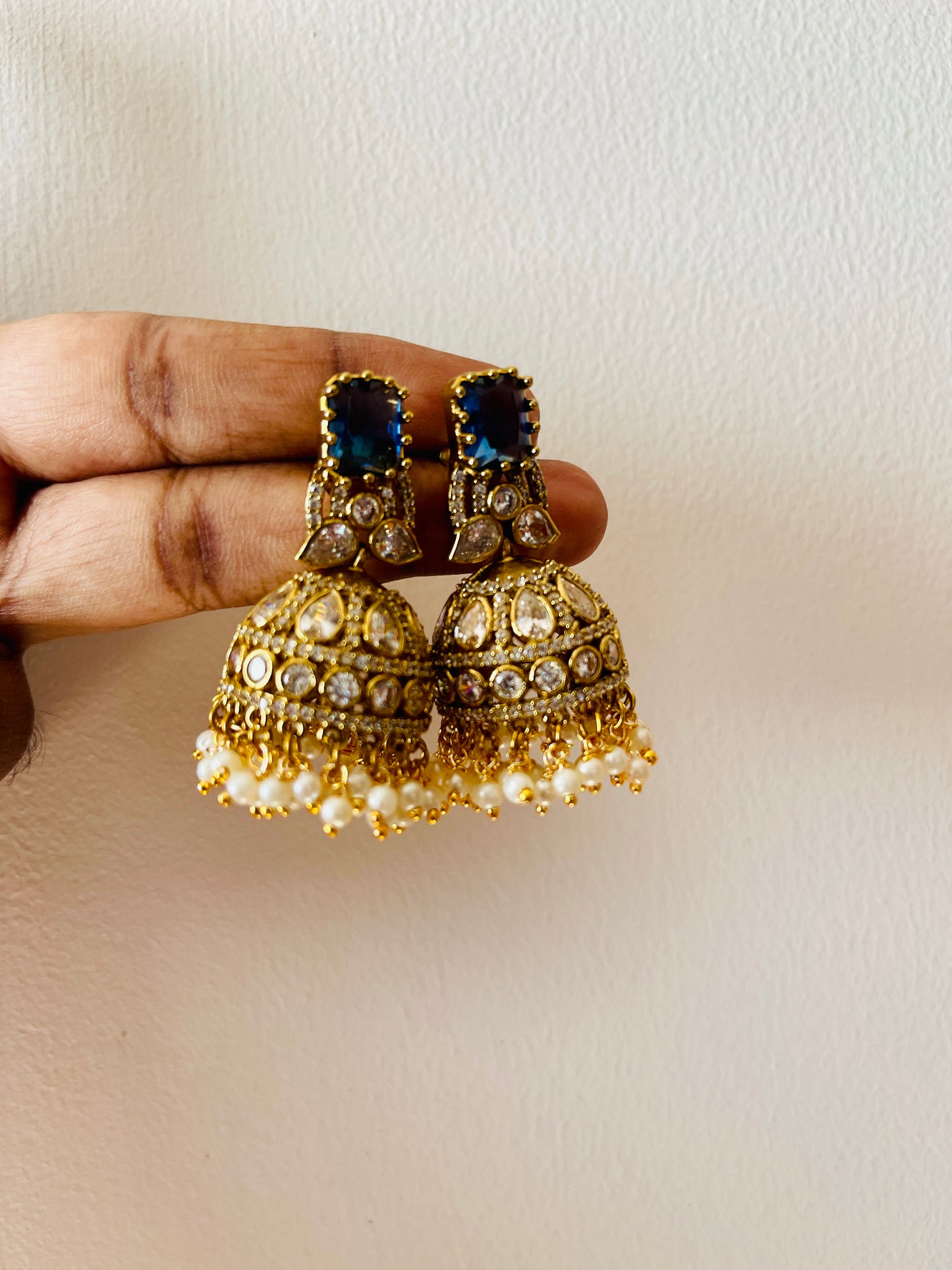 Sapphire Victorian Jhumka