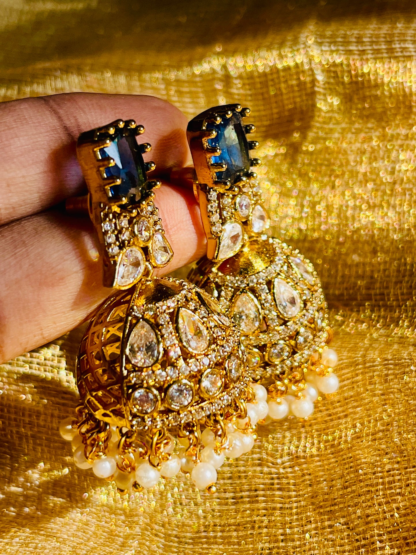 Sapphire Victorian Jhumka