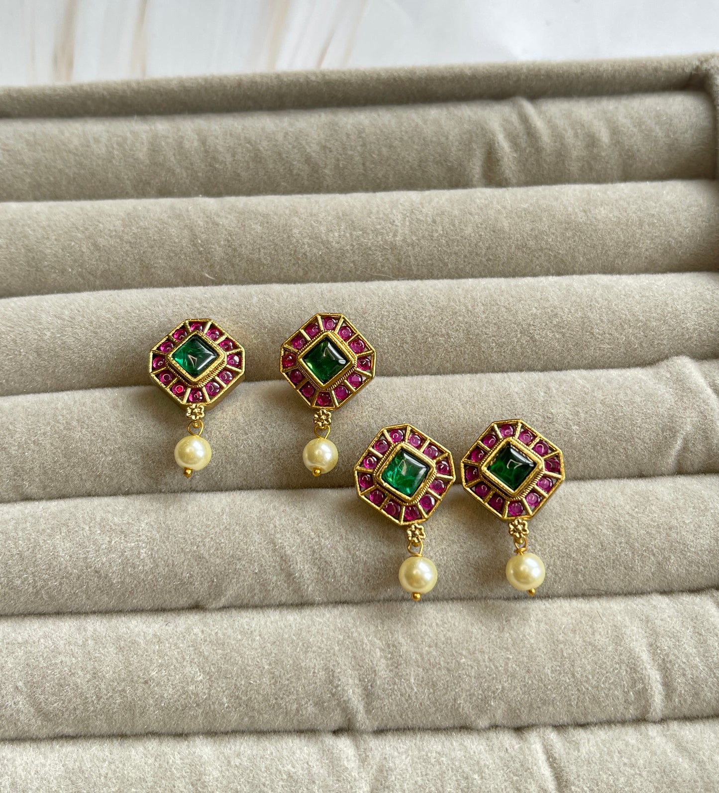 Stunning Emerald & Ruby Kemp Drops