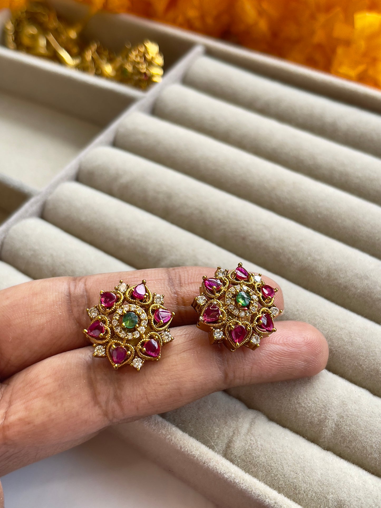 Cute Stone Star Studs