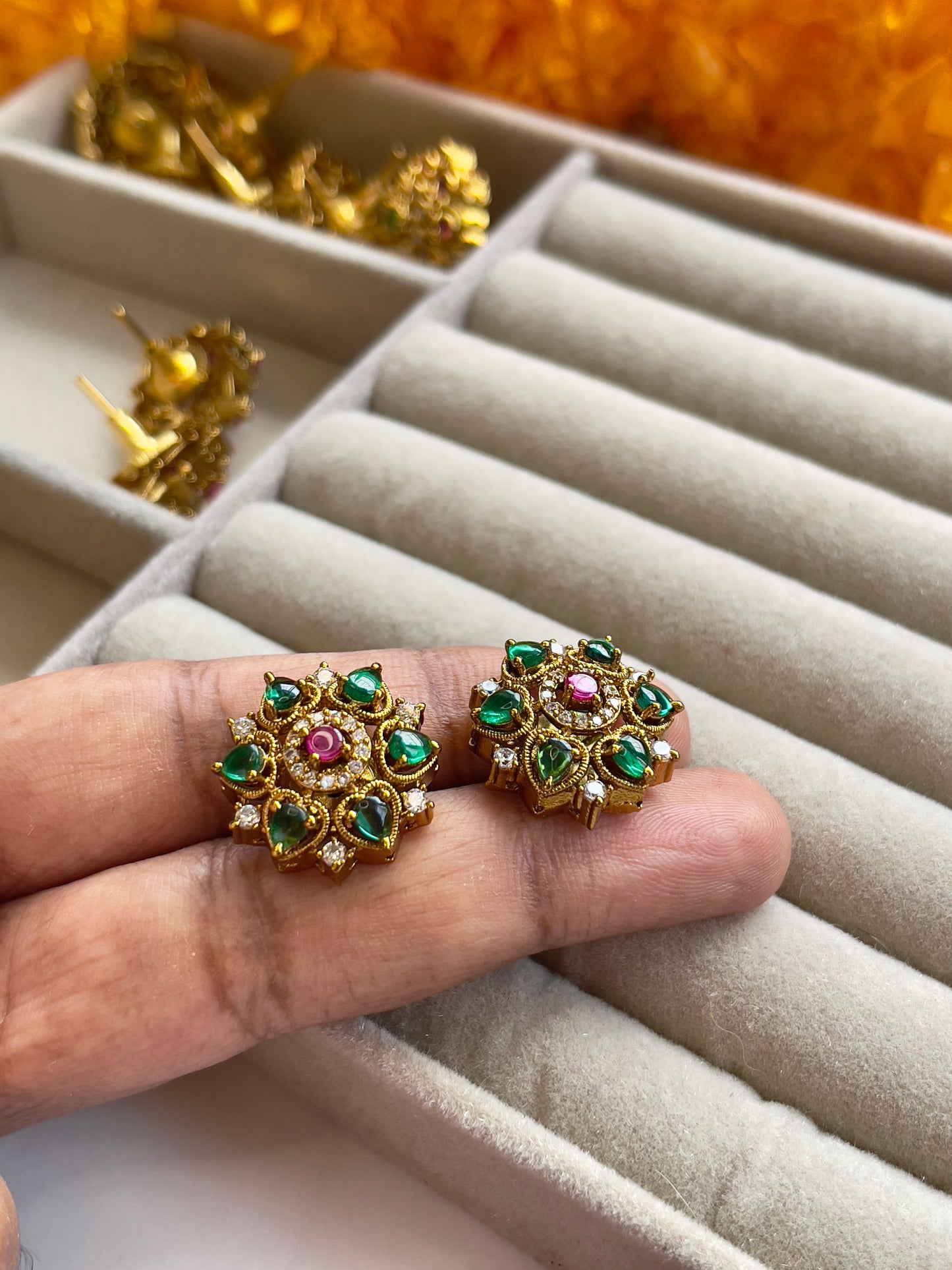 Cute Stone Star Studs