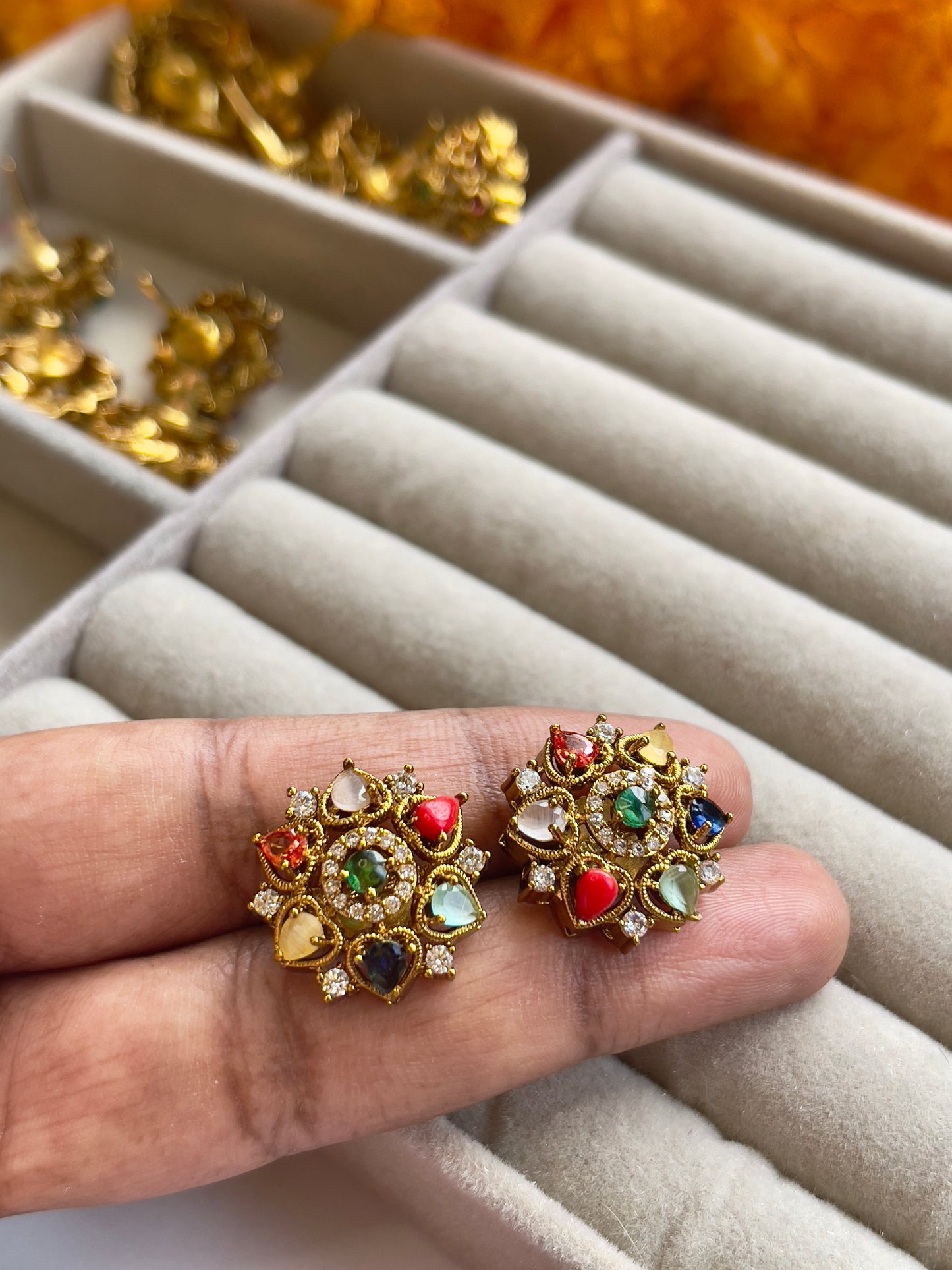 Cute Stone Star Studs
