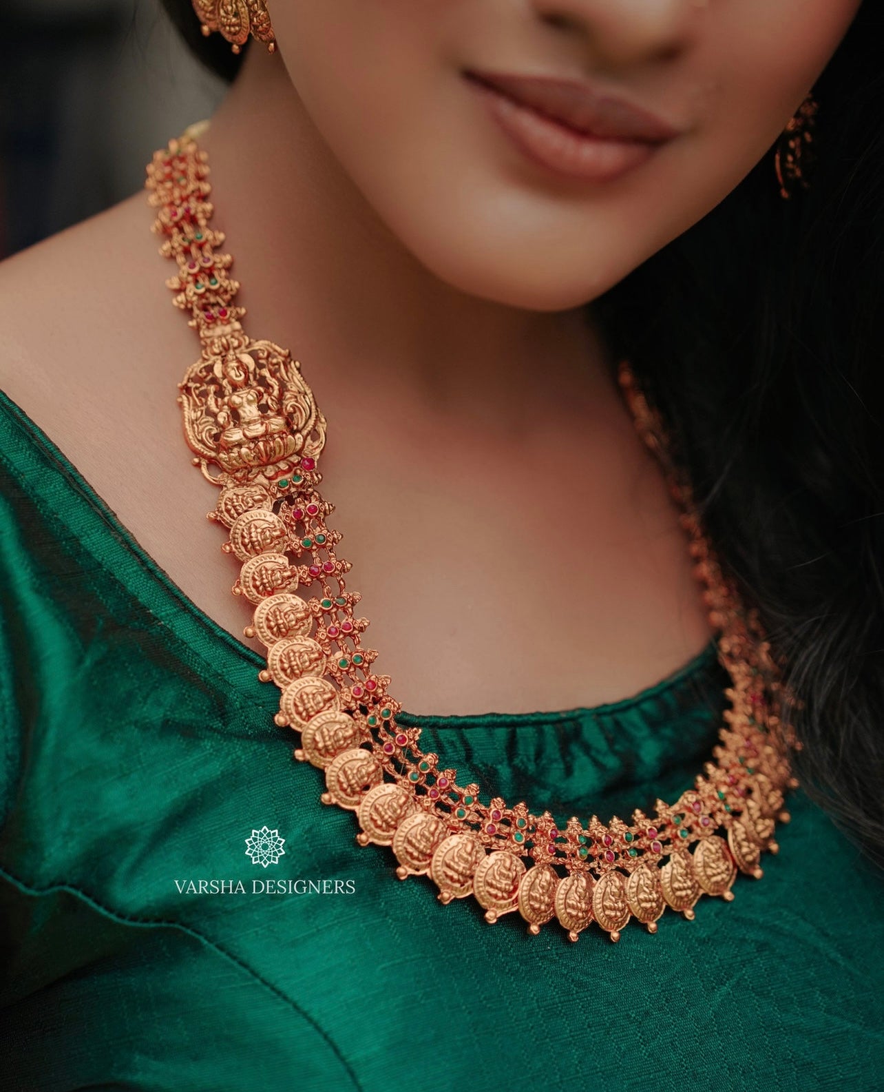 Matte Finish Bridal Lakshmi Kasu Haram