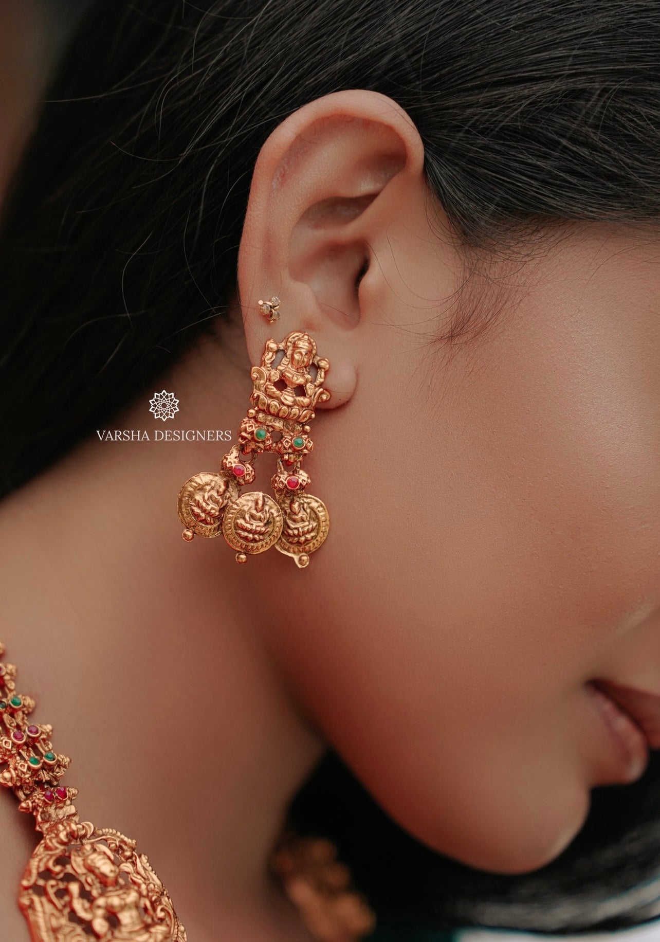 Matte Finish Bridal Lakshmi Kasu Haram