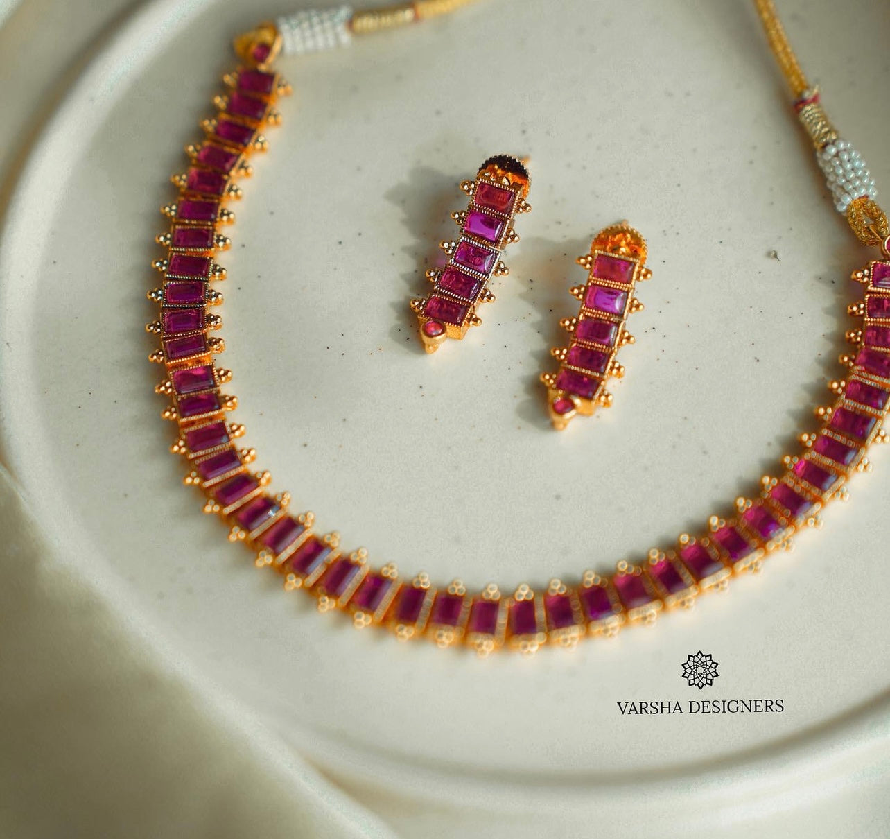 Ruby Stone Necklace Set