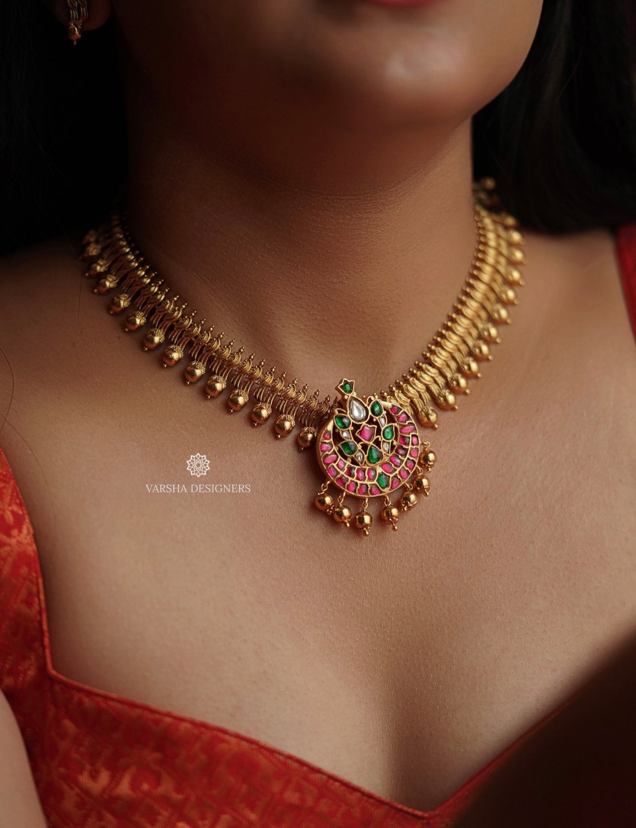 Jadau Kundan Chaand Pendant Necklace