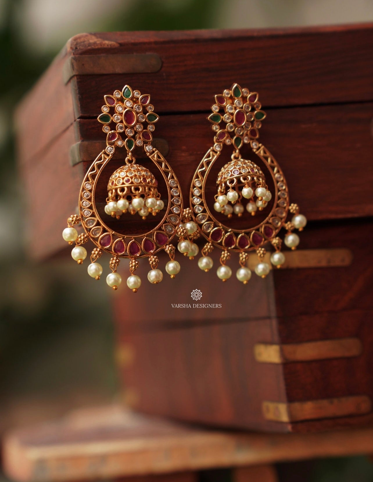 Kemp Stone Chandbali Earrings