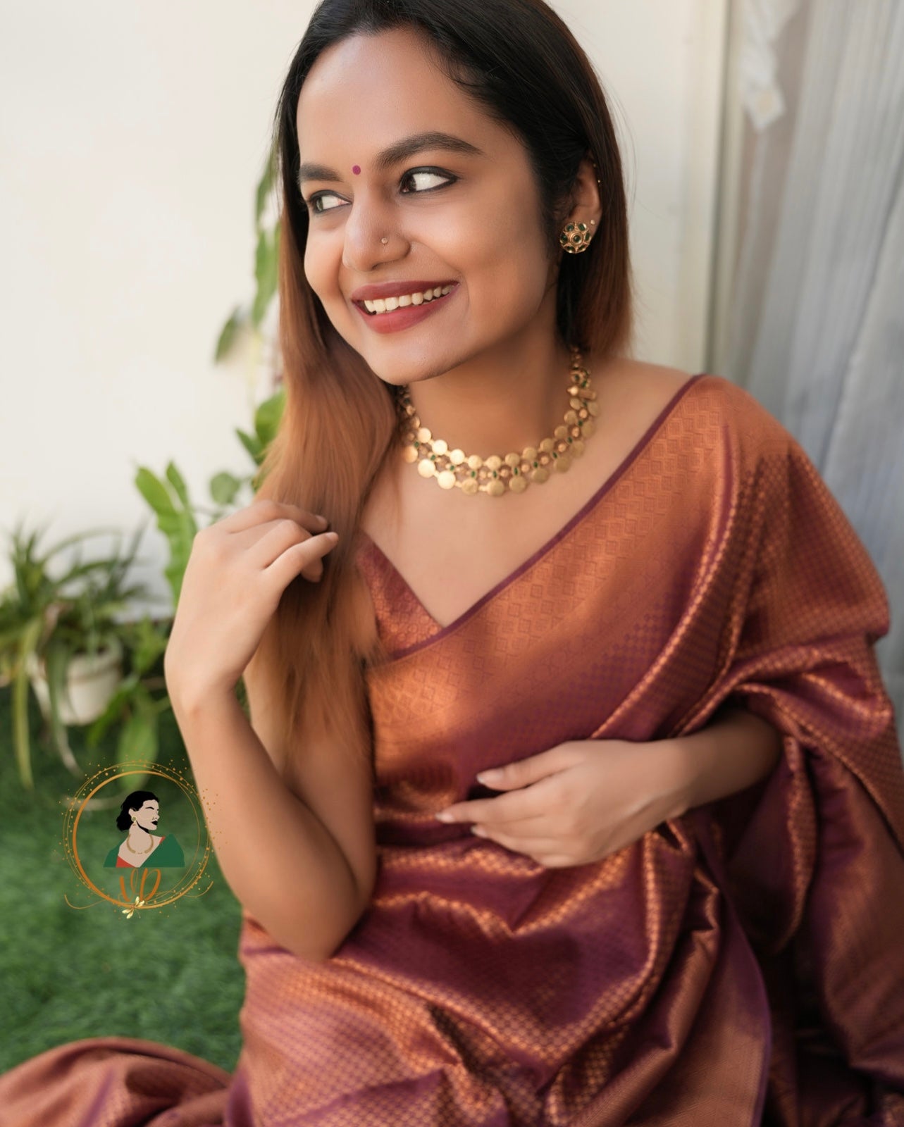 Kerala Style Dual Layer Kasu Necklace
