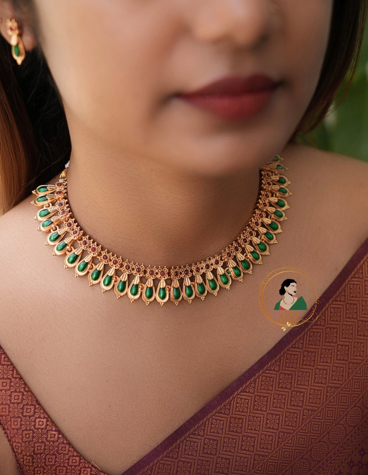 Kerala Style Palakka Necklace Set