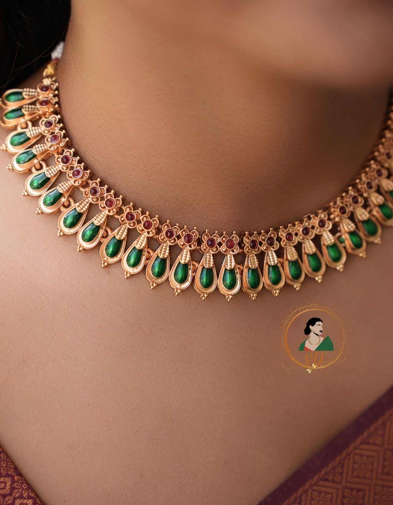 Kerala Style Palakka Necklace Set