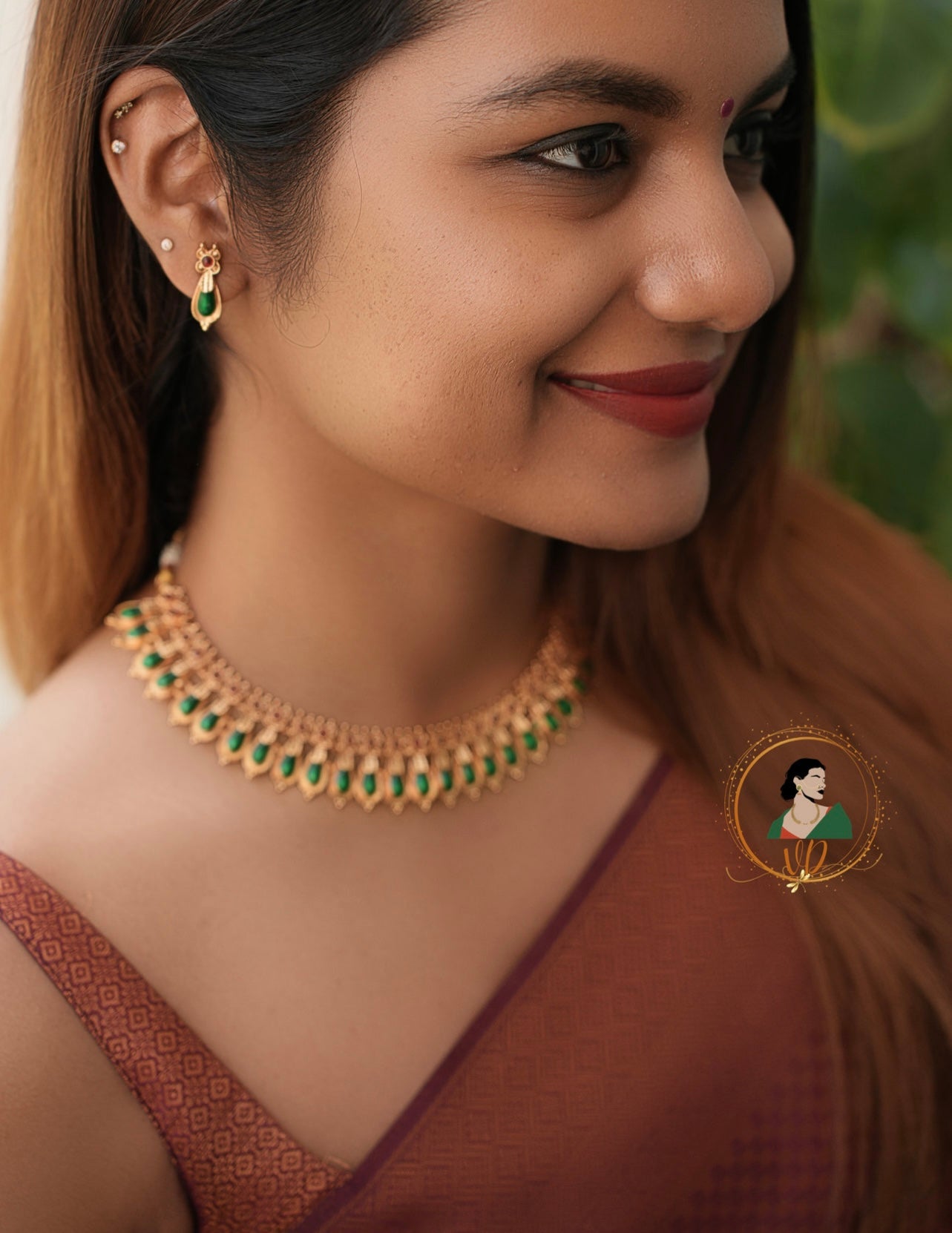 Kerala Style Palakka Necklace Set