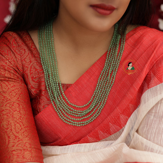 Layered Pastel Green Agade Beads Haram