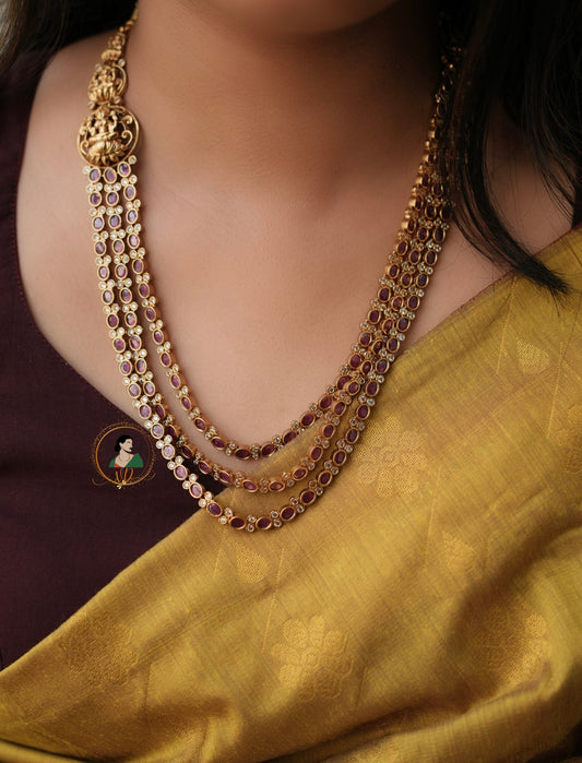 Layered Ruby Stone Temple Haram