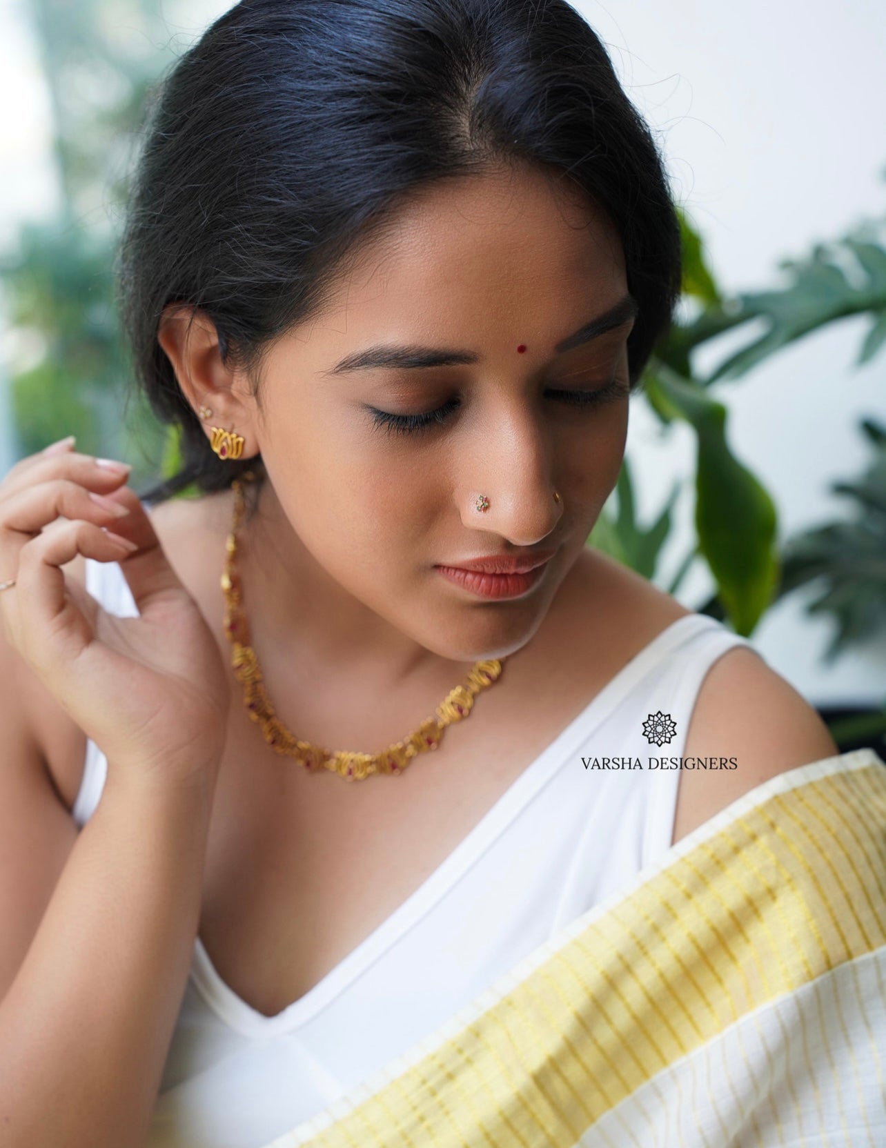 Light Weight Ruby Lotus Necklace