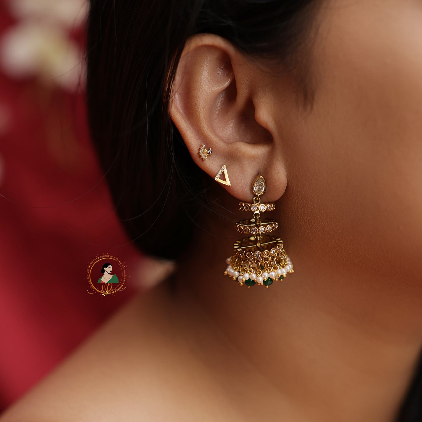 Light Weight Stone Jhumkas