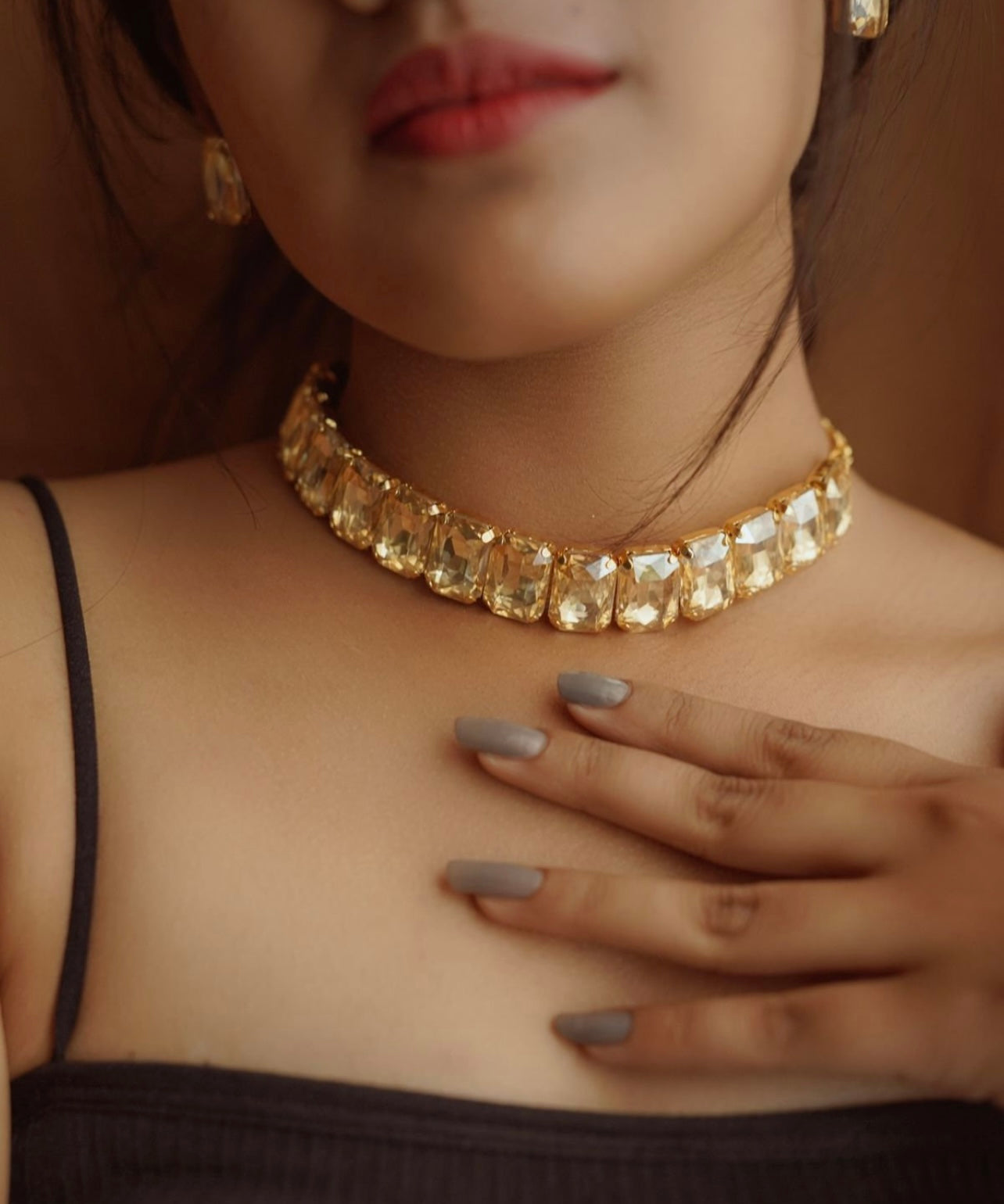 Liquid Gold Stone Choker Set