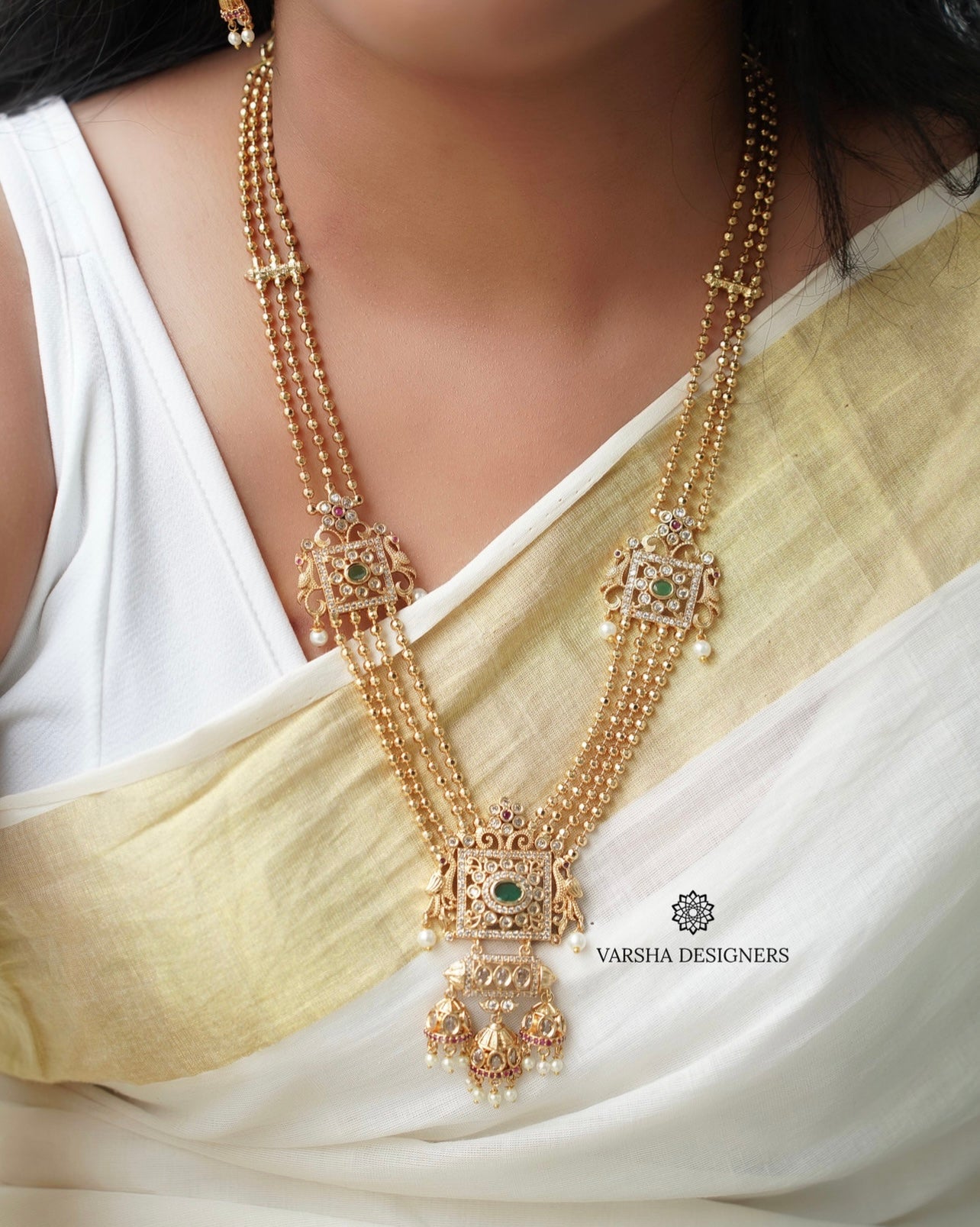 Matte Finish AD Stone Layered Haram