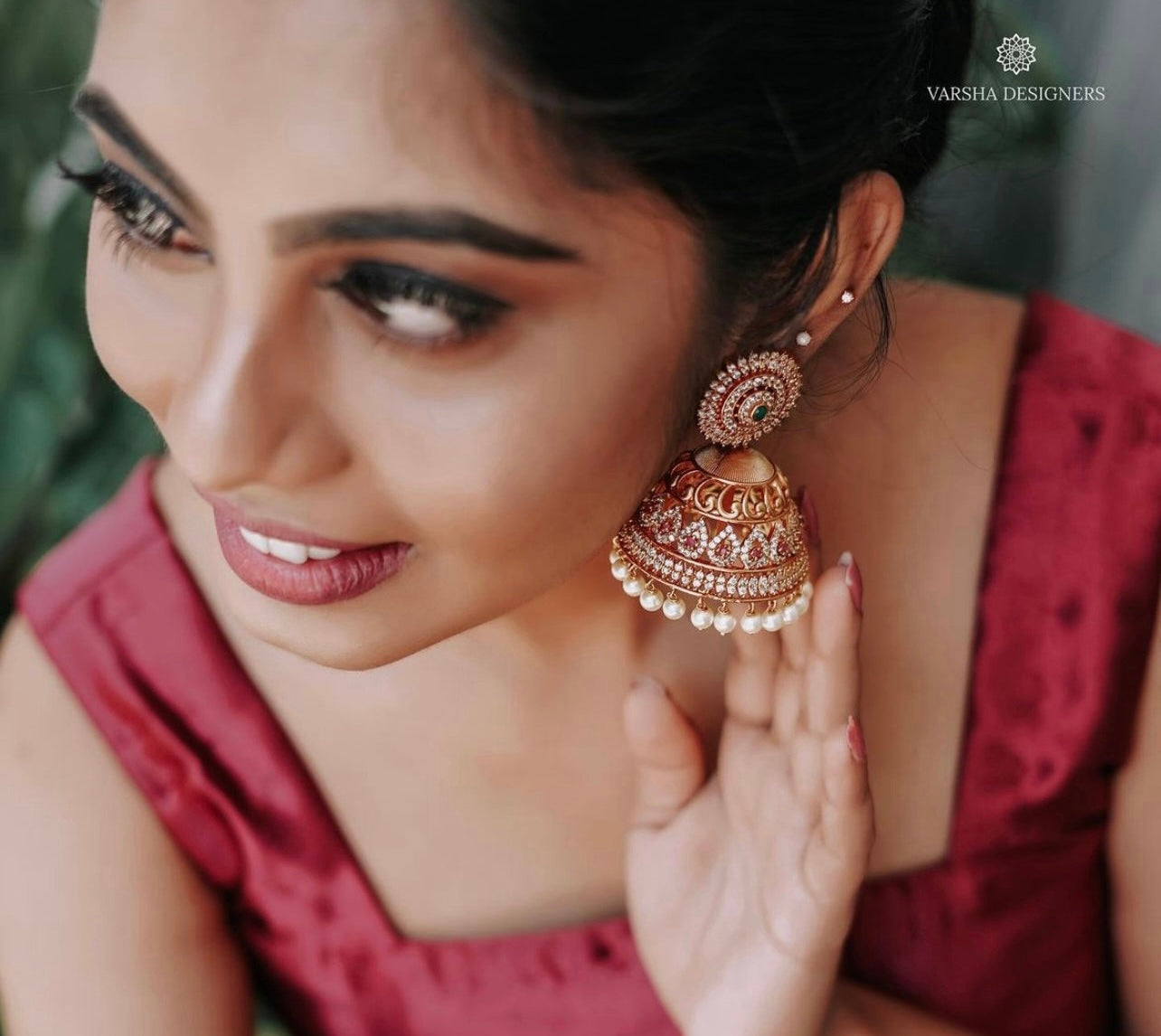 Matte Finish Bridal Big Jhumkas
