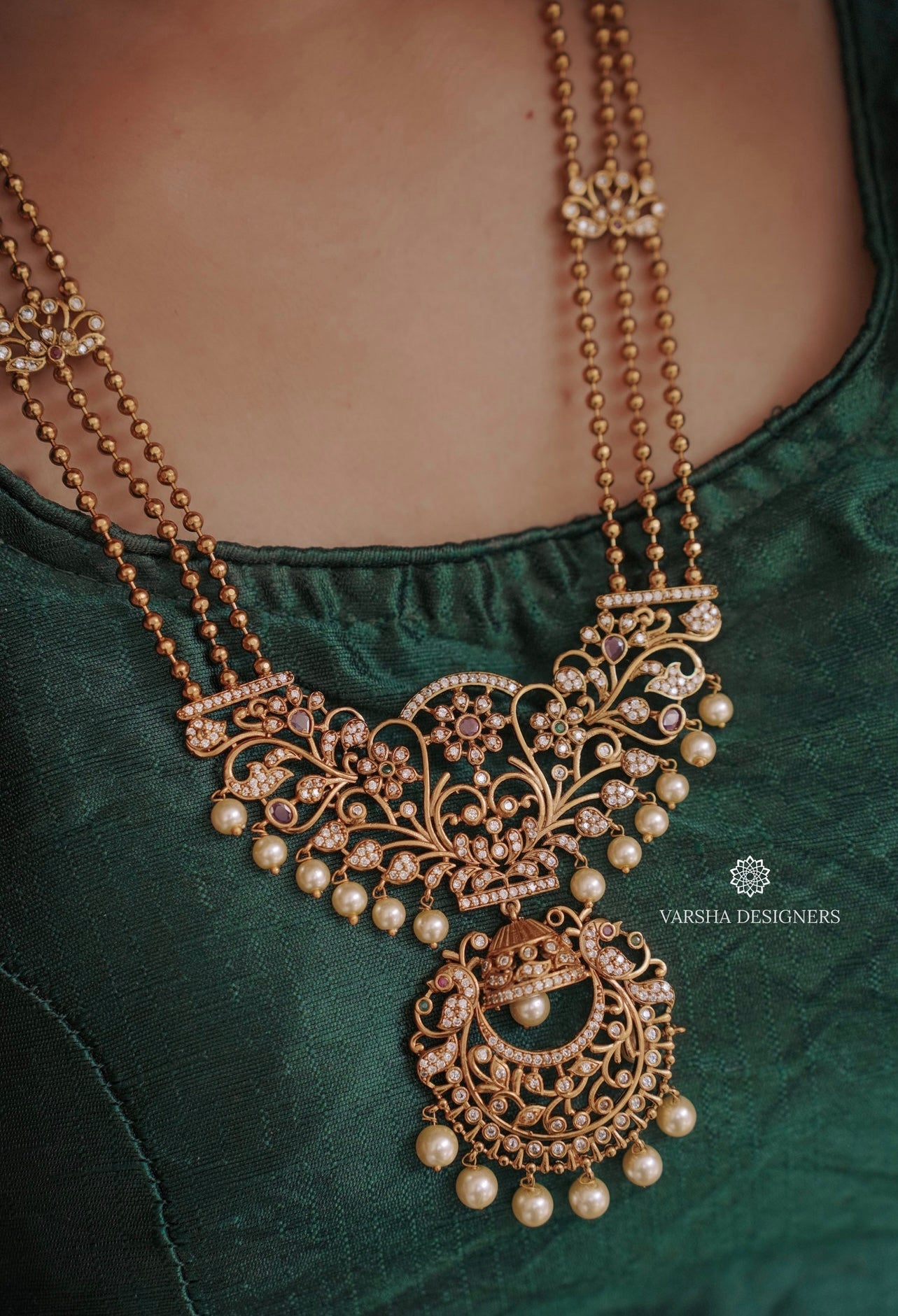 Matte Finish Chaandbaali Haram Set