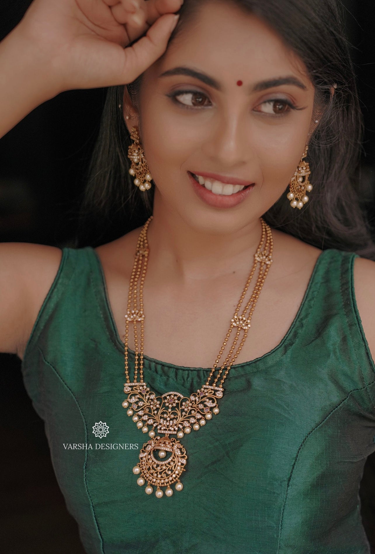 Matte Finish Chaandbaali Haram Set