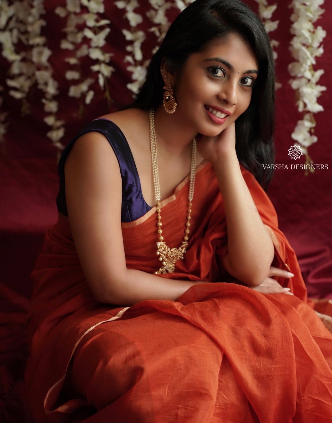 Matte Finish Chandbali Pearl Haram