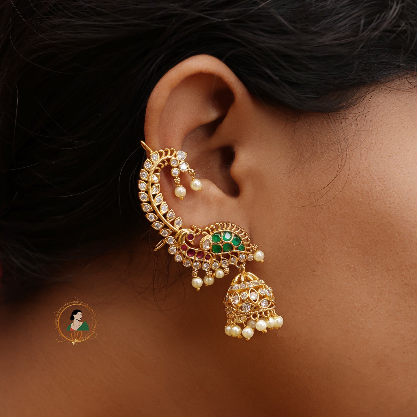 Matte Finish Earcuff Jhumkas