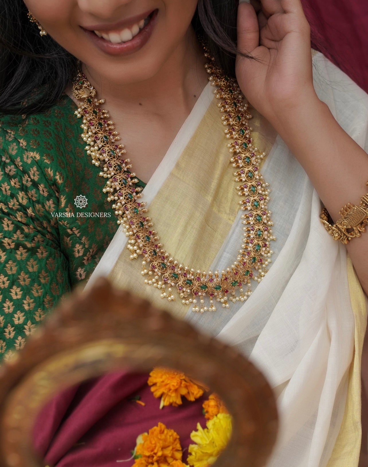 Matte Finish Guttapusalu Long Haram