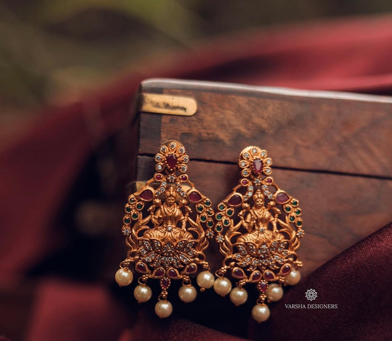Matte Finish Lakshmi Earrings