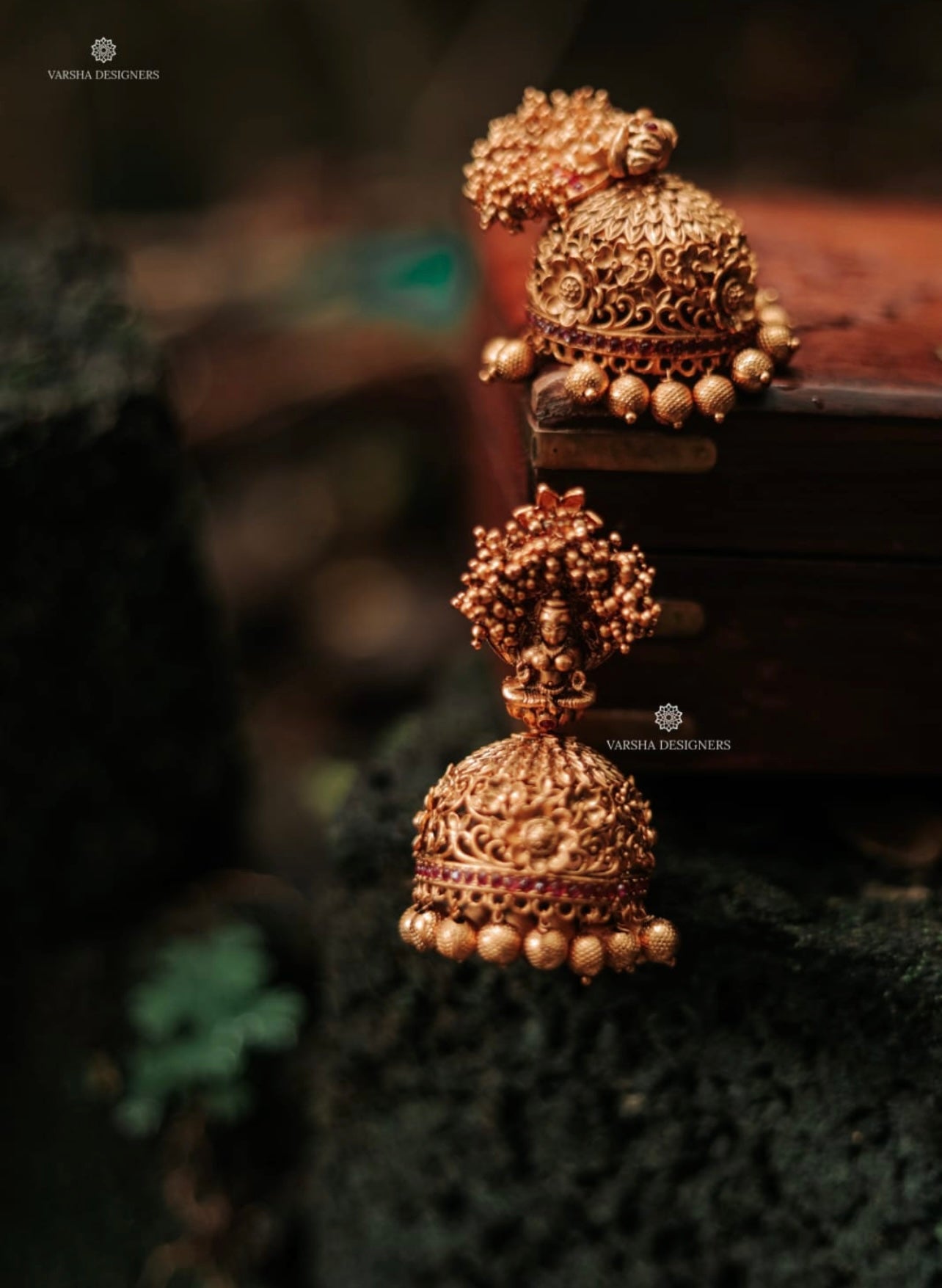 Matte Finish Nakshi Temple Jhumkas