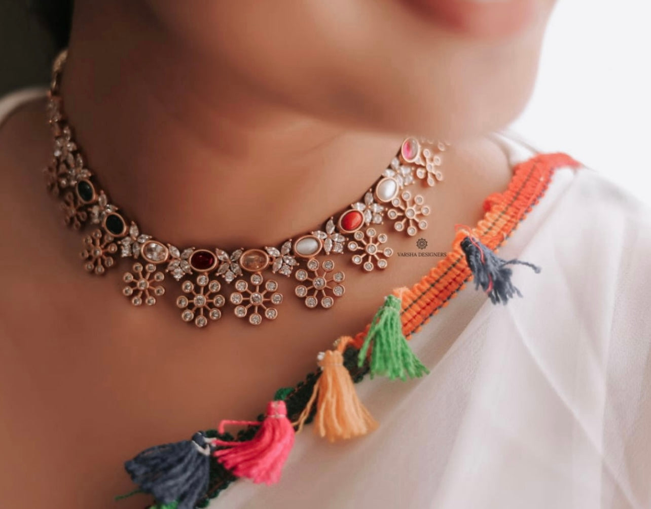 Navaratna Necklace Set