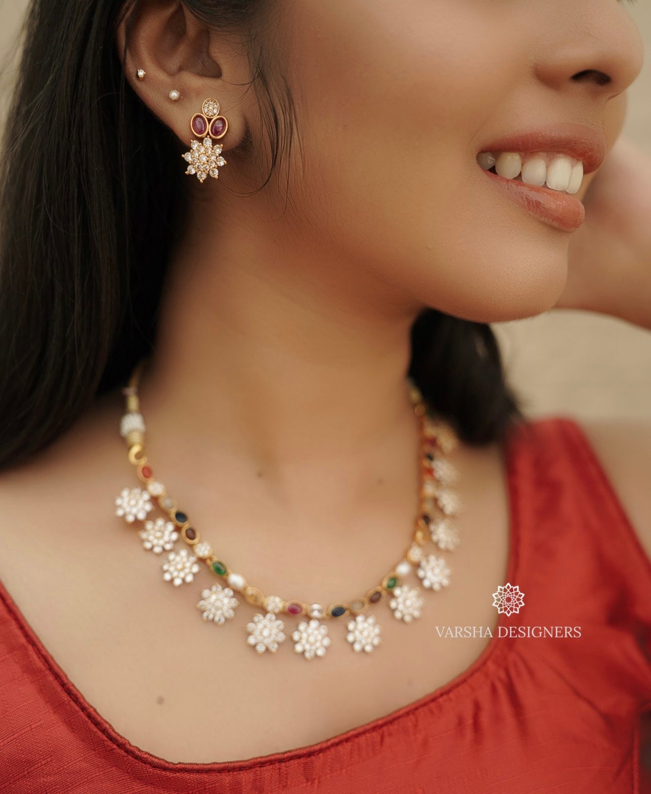 Navratan Necklace Set