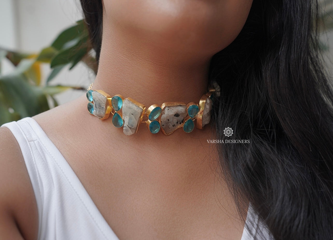 Ocean Blues Natural Stone Choker