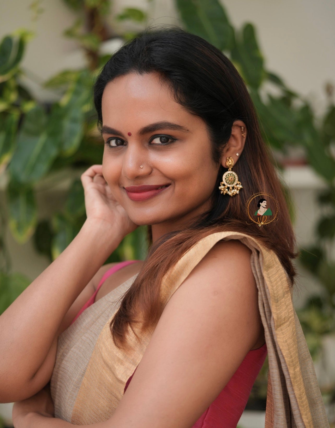 Peacock Stud Earrings with Pearl Drops