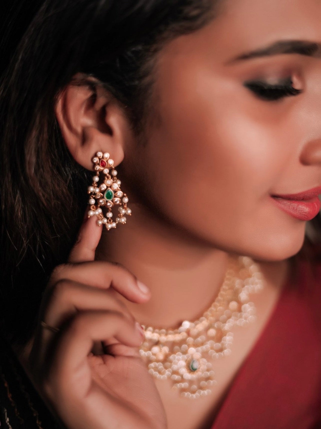 Premium Matte Guttapusalu Necklace Set