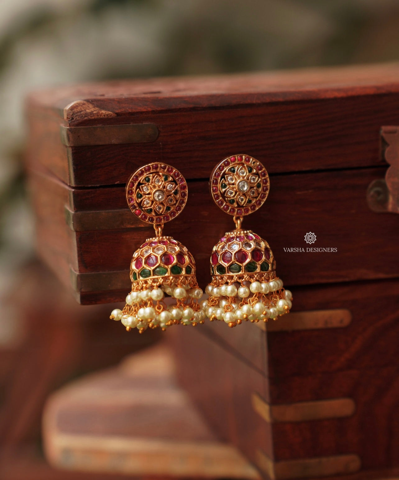 Premium Matte Kemp Stone Jhumkas