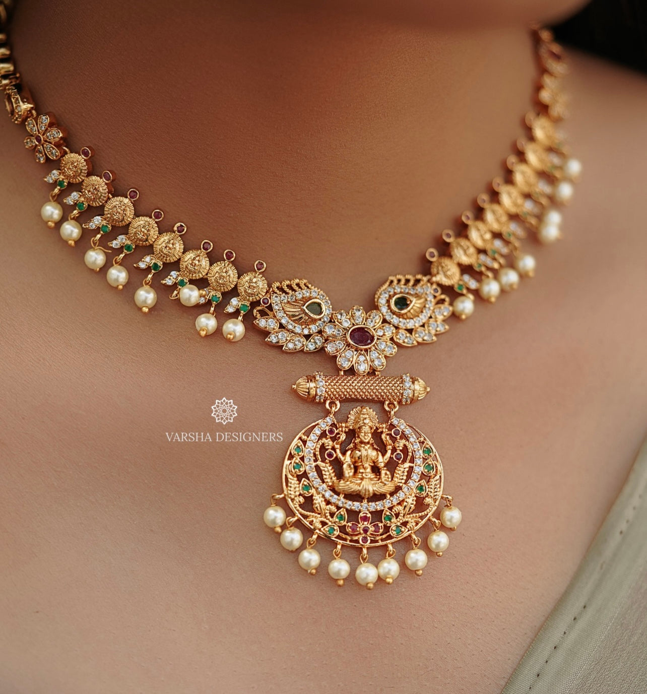 Premium Matte Temple Necklace Set