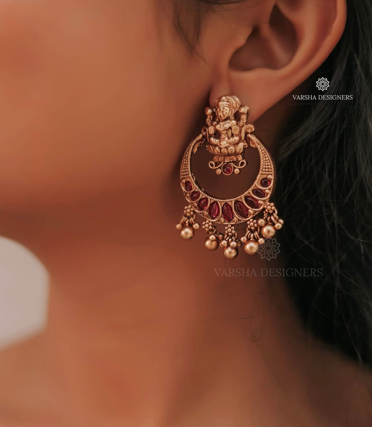 Ruby Kemp Chandbali Earrings
