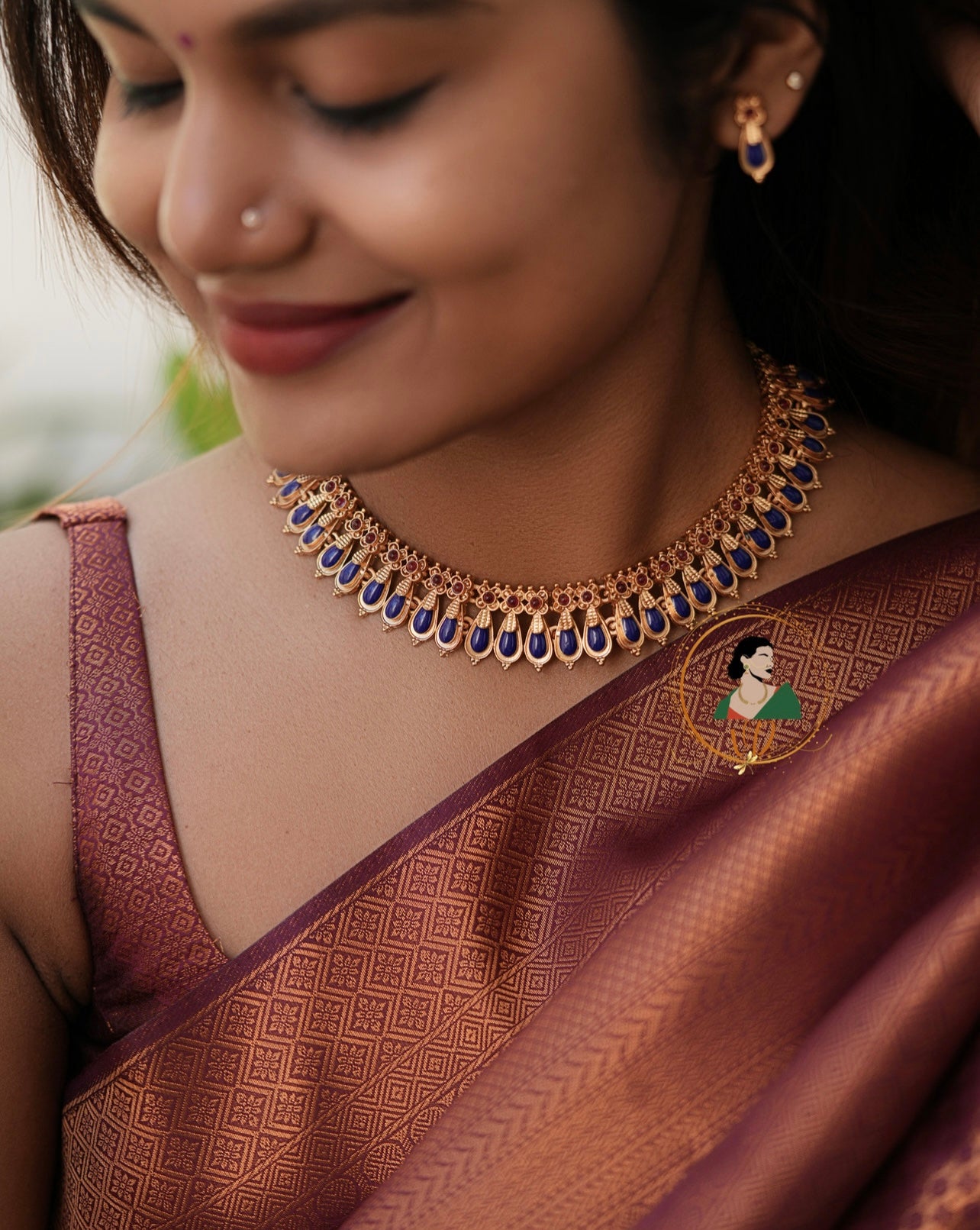 Sapphire & Ruby Palakka Necklace