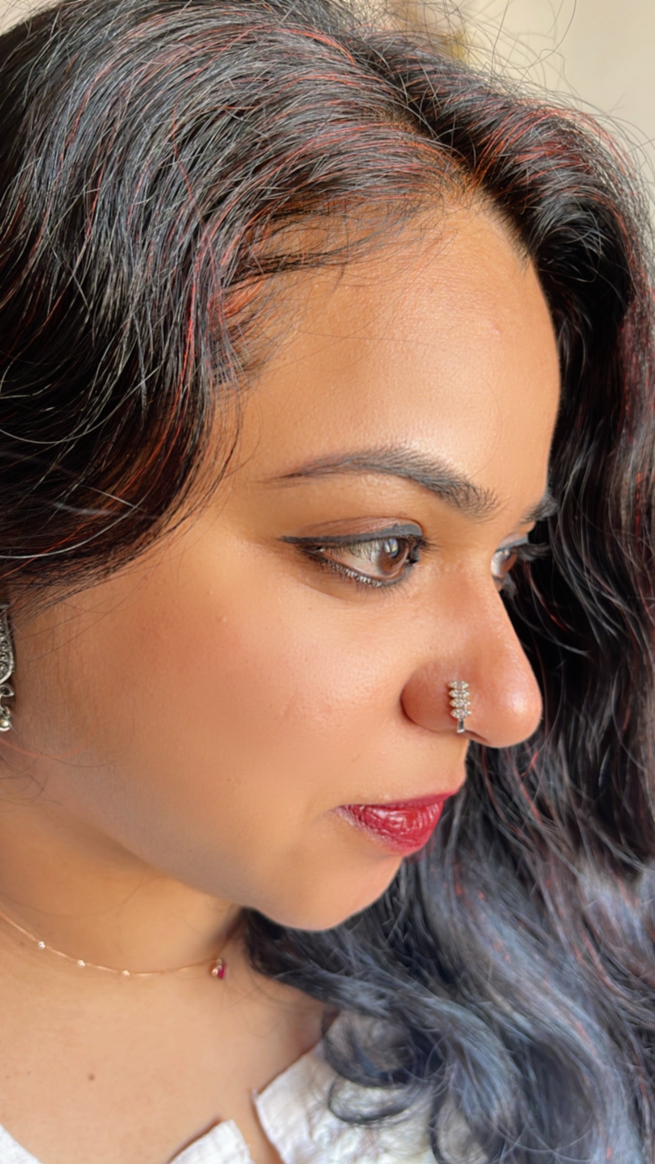Silver Clip On Nose Pin