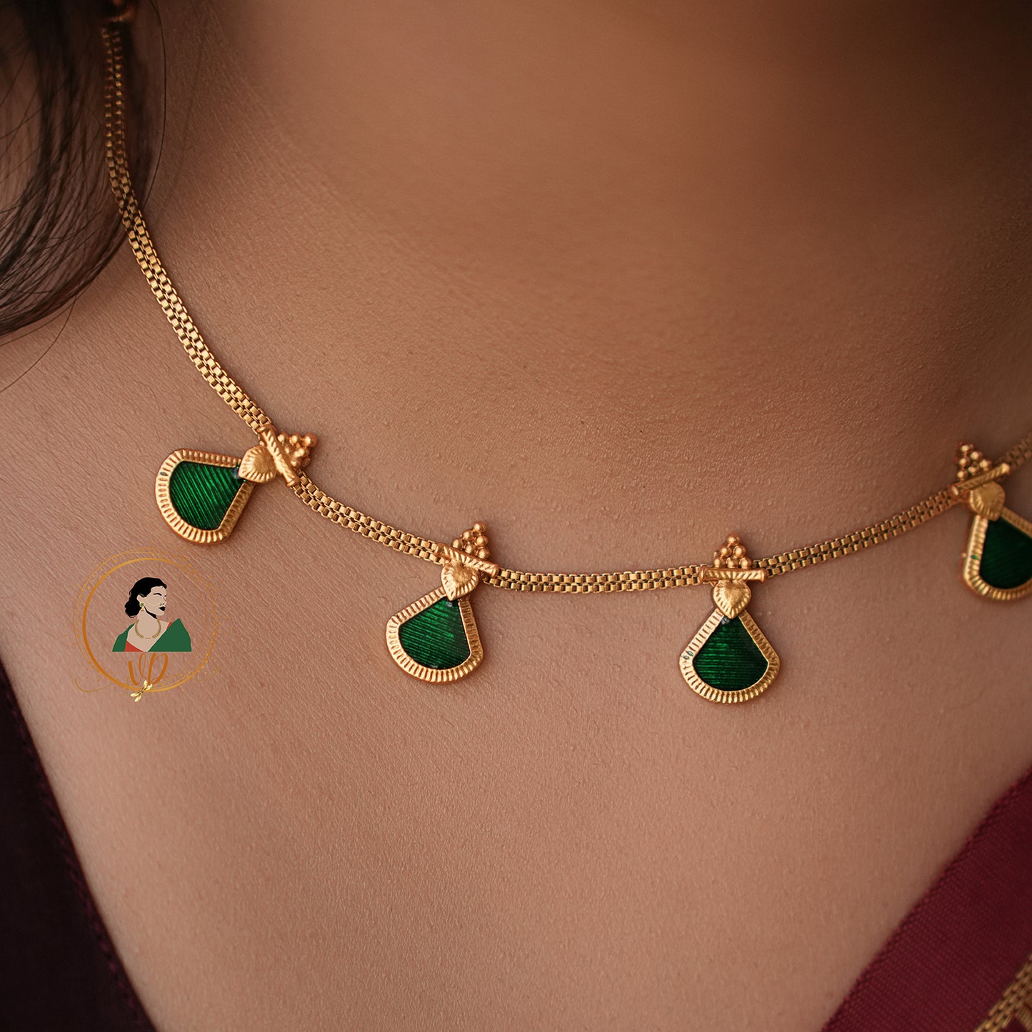 Simple Green Palakka Necklace