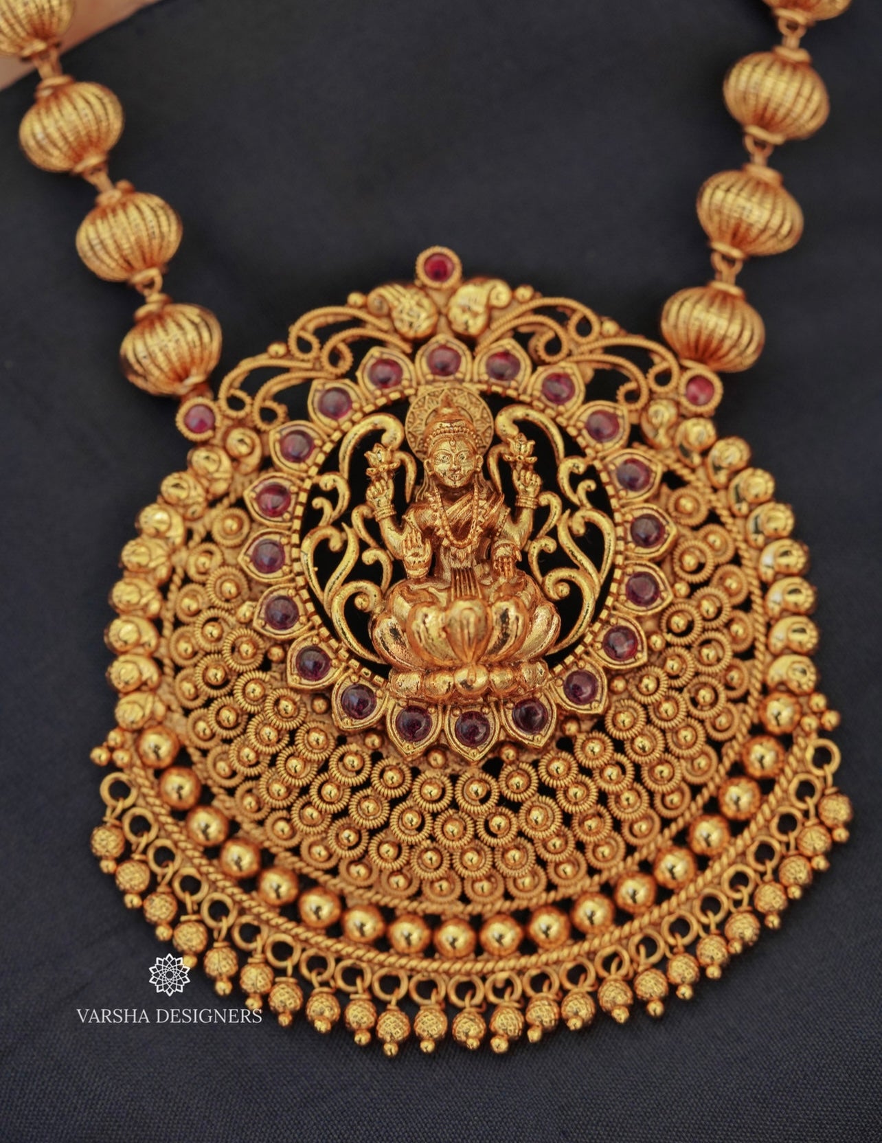 Statement Bridal Nakshi Gold Beads Haram