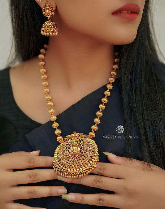 Statement Bridal Nakshi Gold Beads Haram