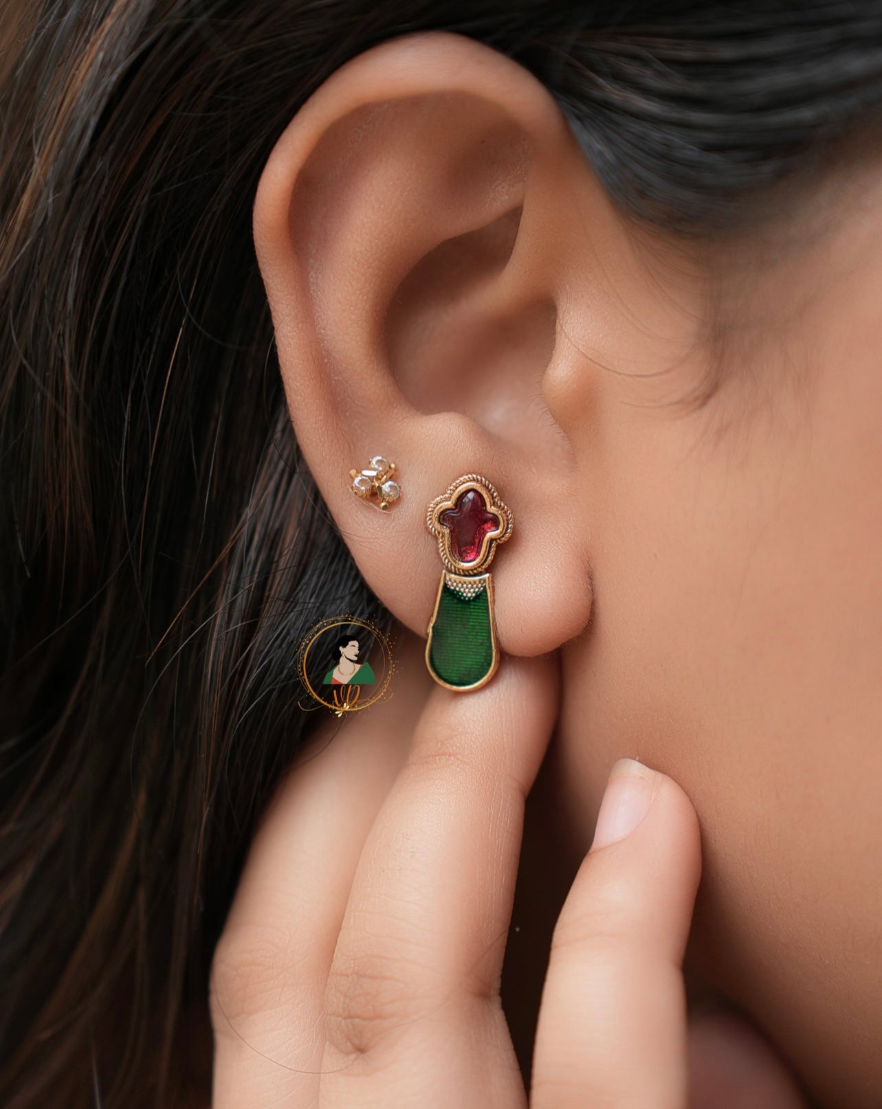 Stunning Emerald & Ruby Stone Necklace