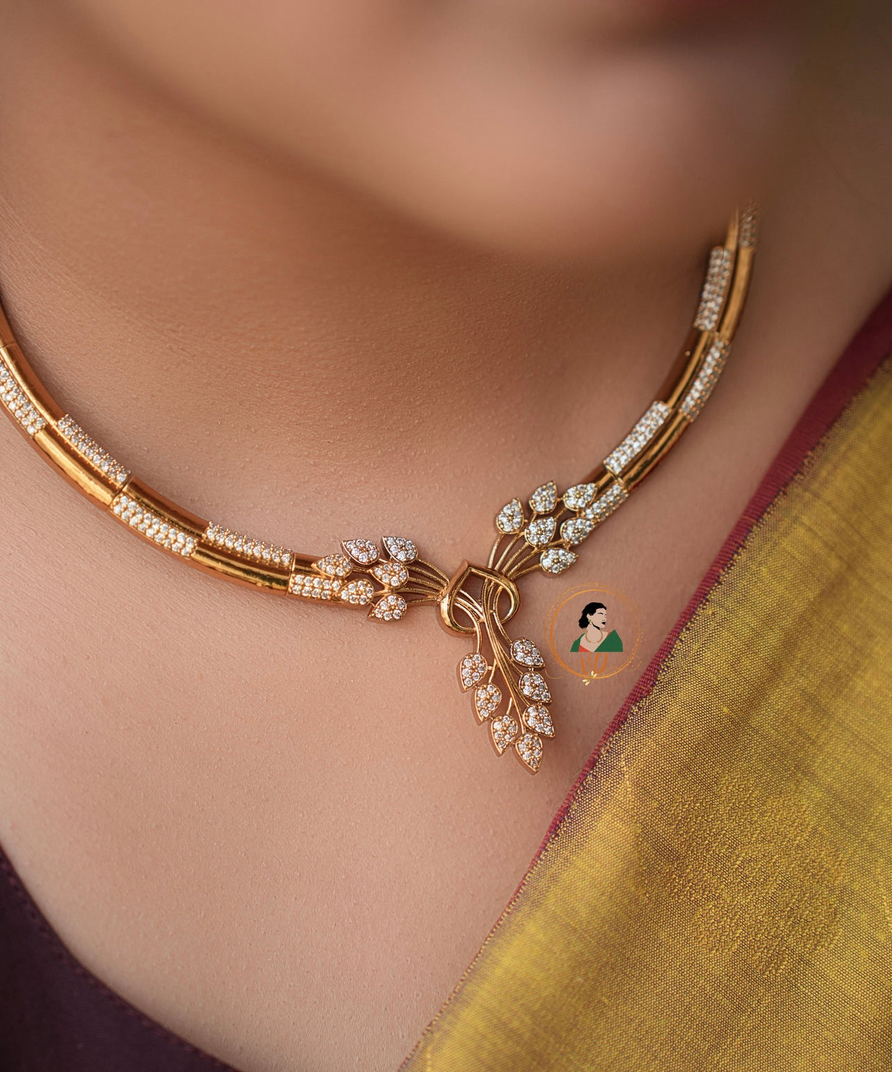 Stylish White Stone Necklace Set