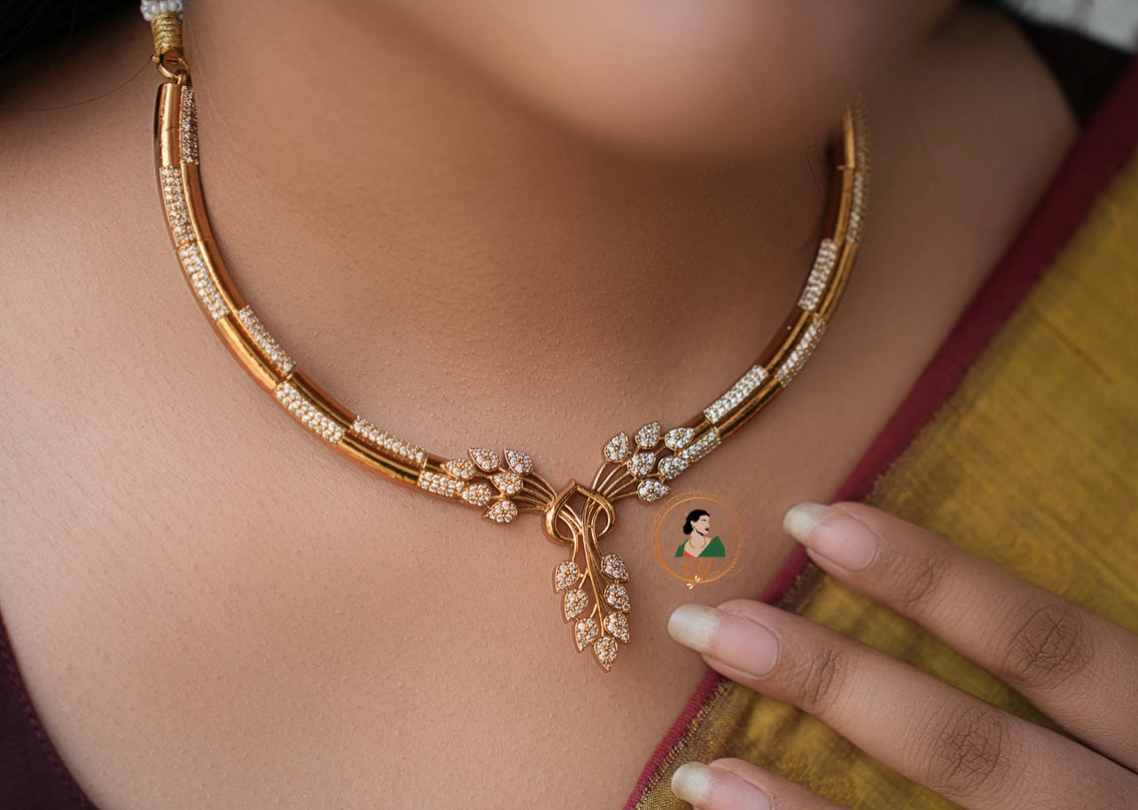 Stylish White Stone Necklace Set