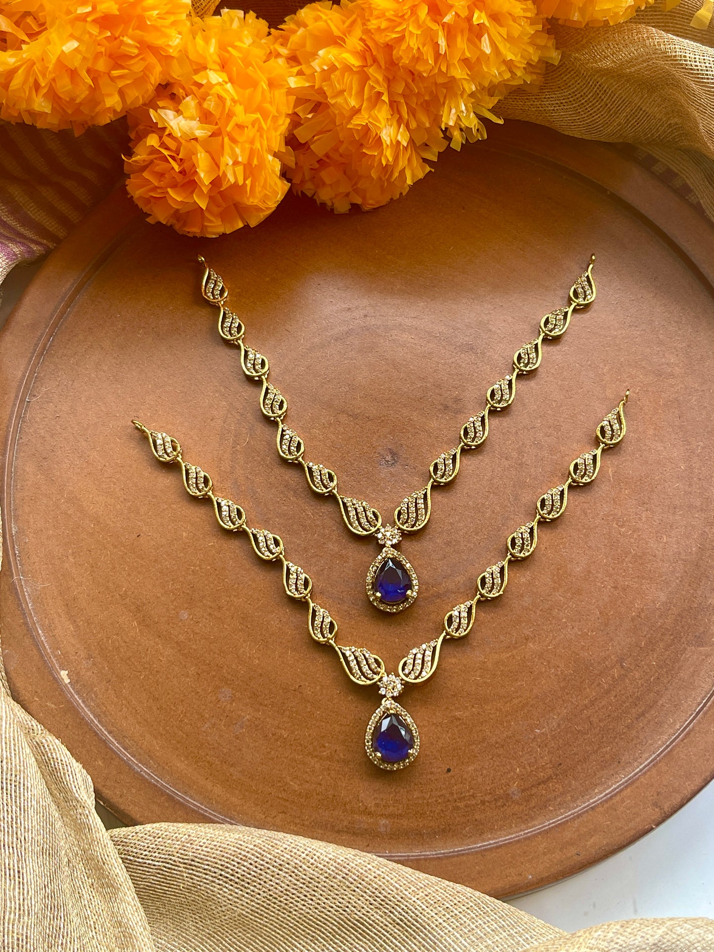 Teardrop White Stone Necklace