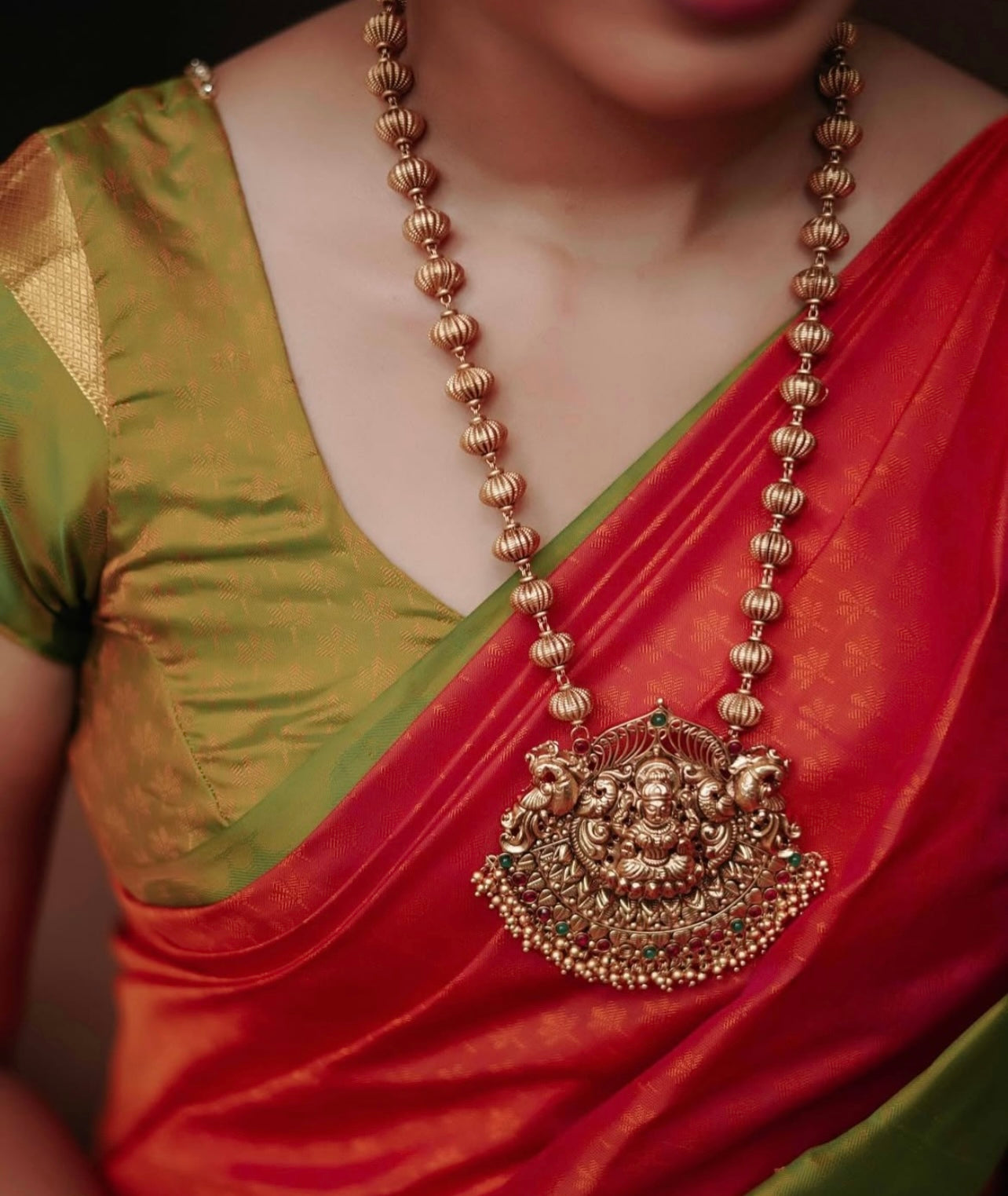 Temple Gold Beaded Nakshi Bridal Haram
