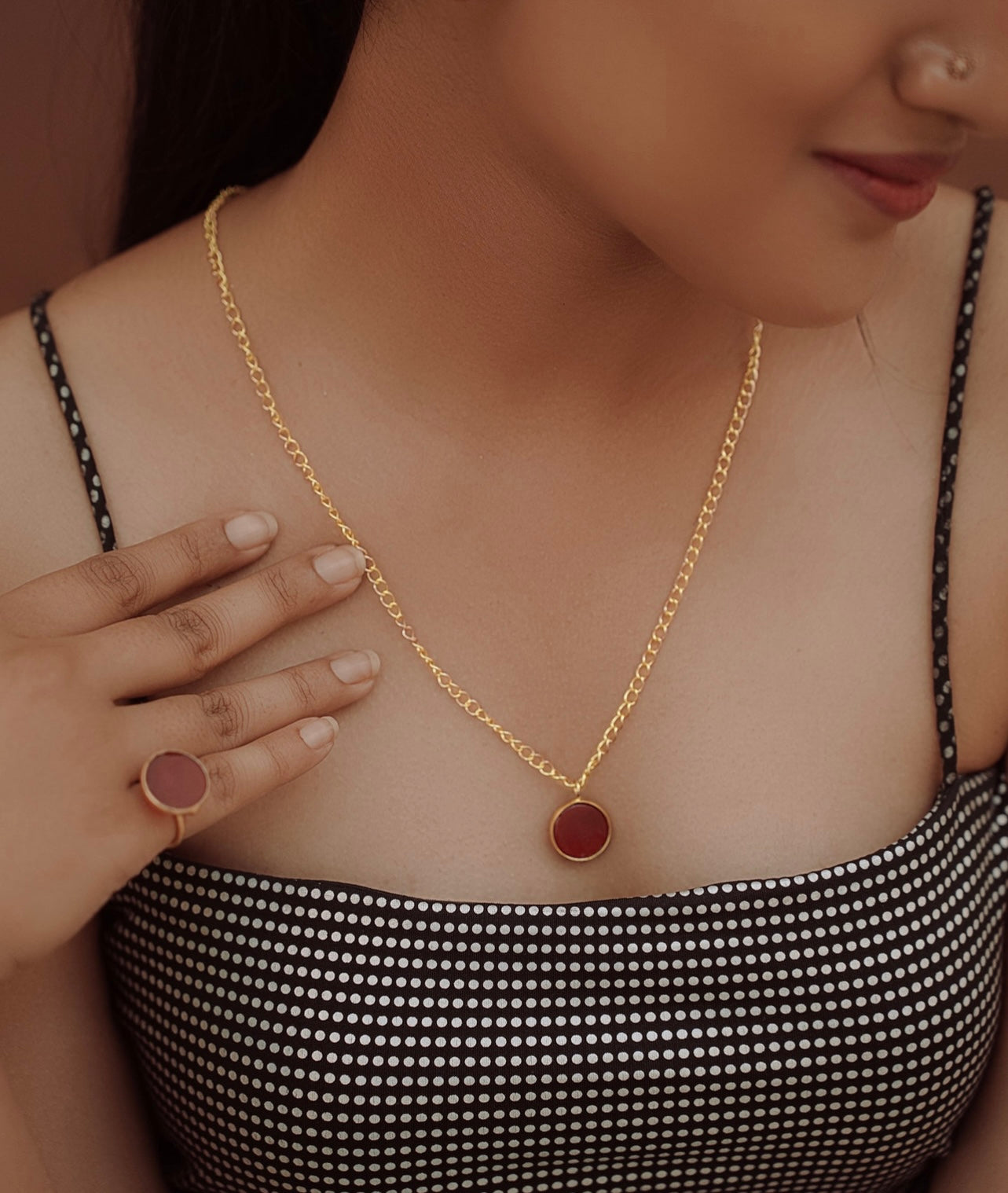 Thin Chain Raw Stone Necklace