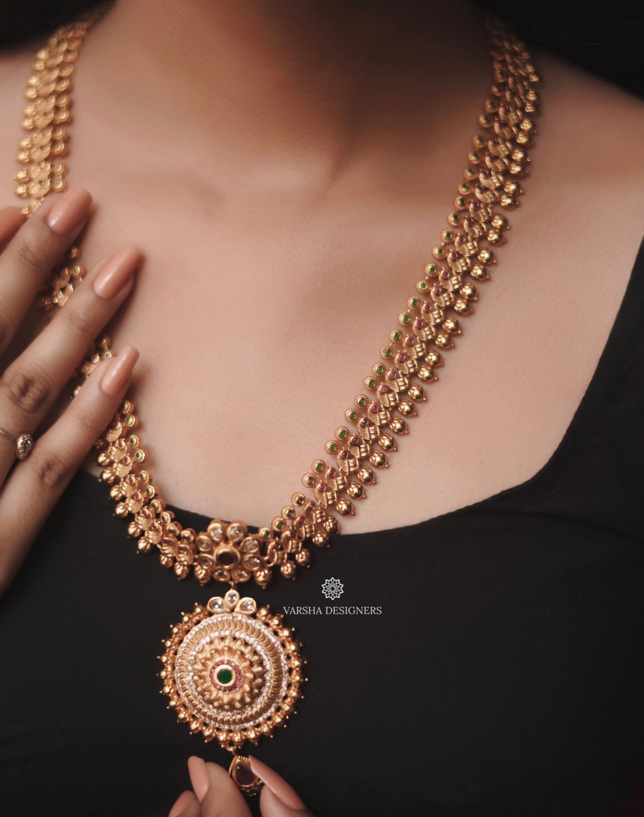 Traditional Matte Finish Chakra Design Haram